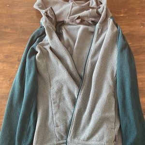 Outdoor research teal and grey zip hoodie